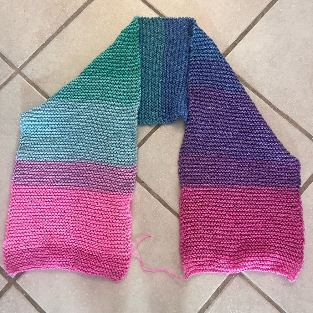 Multicolor Gradient Knit Scarf